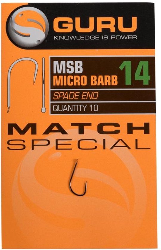 Guru MSB Match Special Micro Barbed - Bêche (10 pcs) - Taille: 18