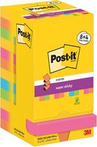 Post-It Super Sticky Z-Notes Carnaval, 90 feuilles, pi 76 x 76 mm, 8 + 4 OFFERTES