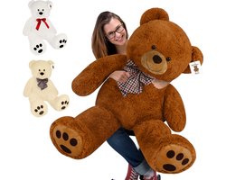 foto van Monzana Knuffelbeer XL - 100cm Staand Pluch - Bruin
