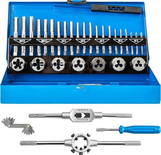 Kit de filetage M3 à M12 - 32 pièces