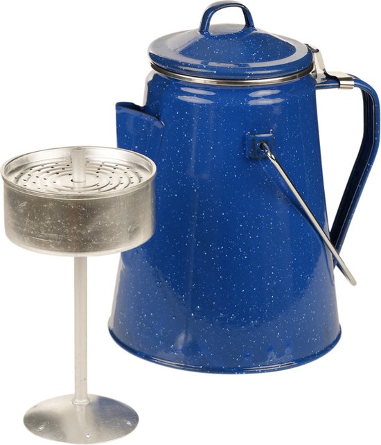 Emaille Koffie Percolator Blauw