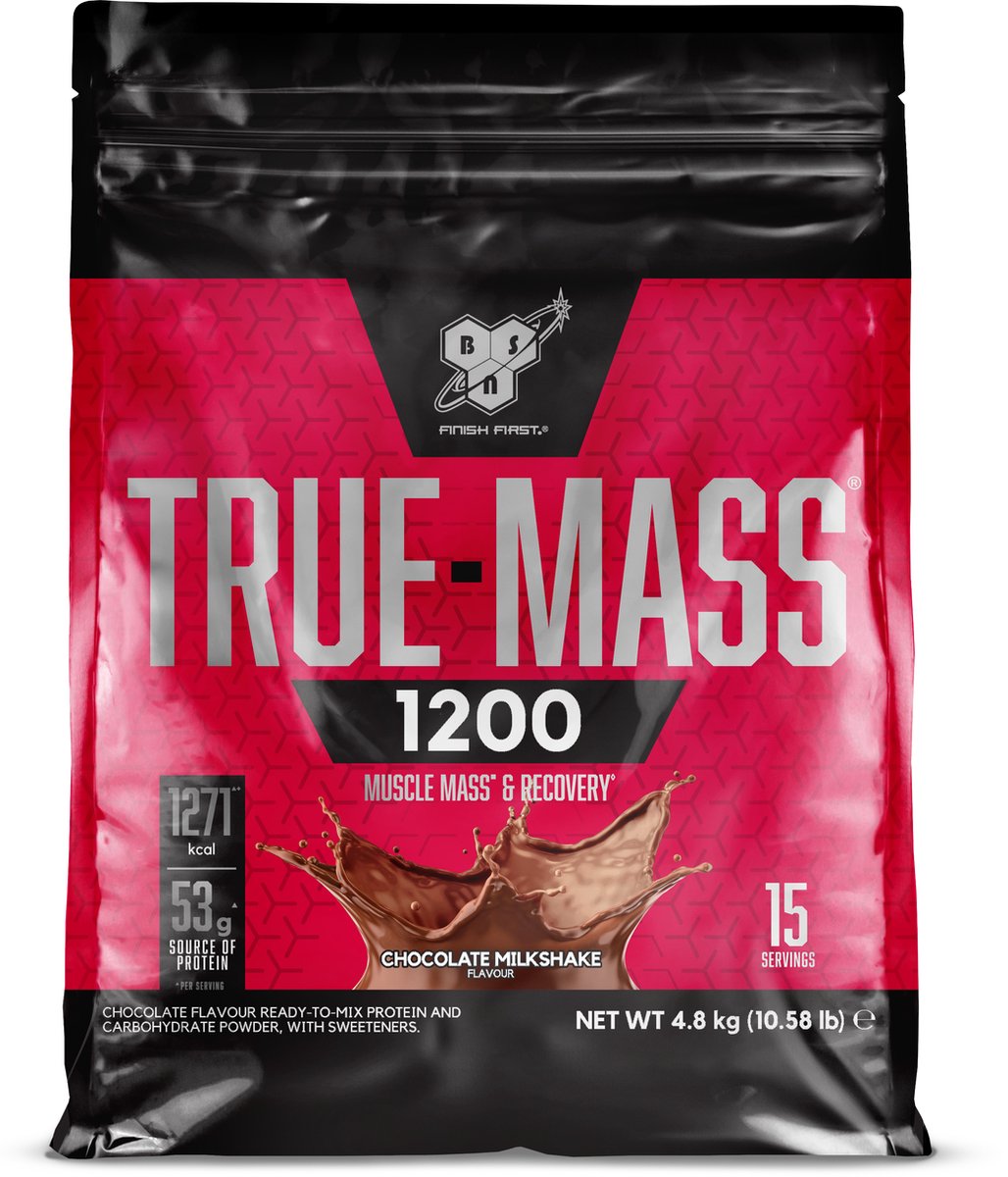 Goedkoopste BSN True Mass 1200 - Mass Gainer - Weight Gainer - Chocolate - 15 doseringen (4800 gram