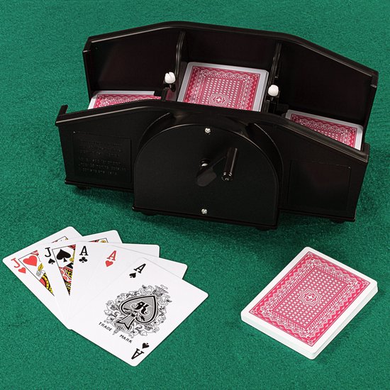 Thumbnail van een extra afbeelding van het spel Poker - Pokerset - Pro Poker set 600 chips - Poker chips - Poker fiches - Poker kaarten - Poker koffer - Kaartschudmachine - Inclusief koffer - 44.5 x 28.5 x 16.5 cm - Zilver