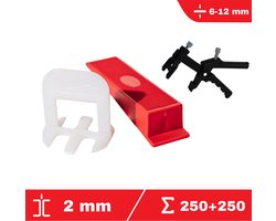 CLIP-IT Tegel Nivelleersysteem Starter Kit 3mm - 125 Clips + Keggen + Tang Voor Perfect Vloerlegwerk (6-12mm Tegels)