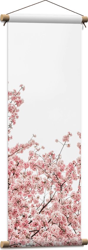 Textielposter - Roze Sakura - 30x90 cm Foto op Textiel