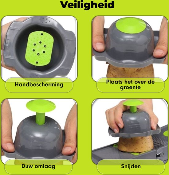 Lekro Groentesnijder met Glazen Ovenschaal - Mandoline Keukensnijder - 12-delig Groentensnijder Multifunctioneel