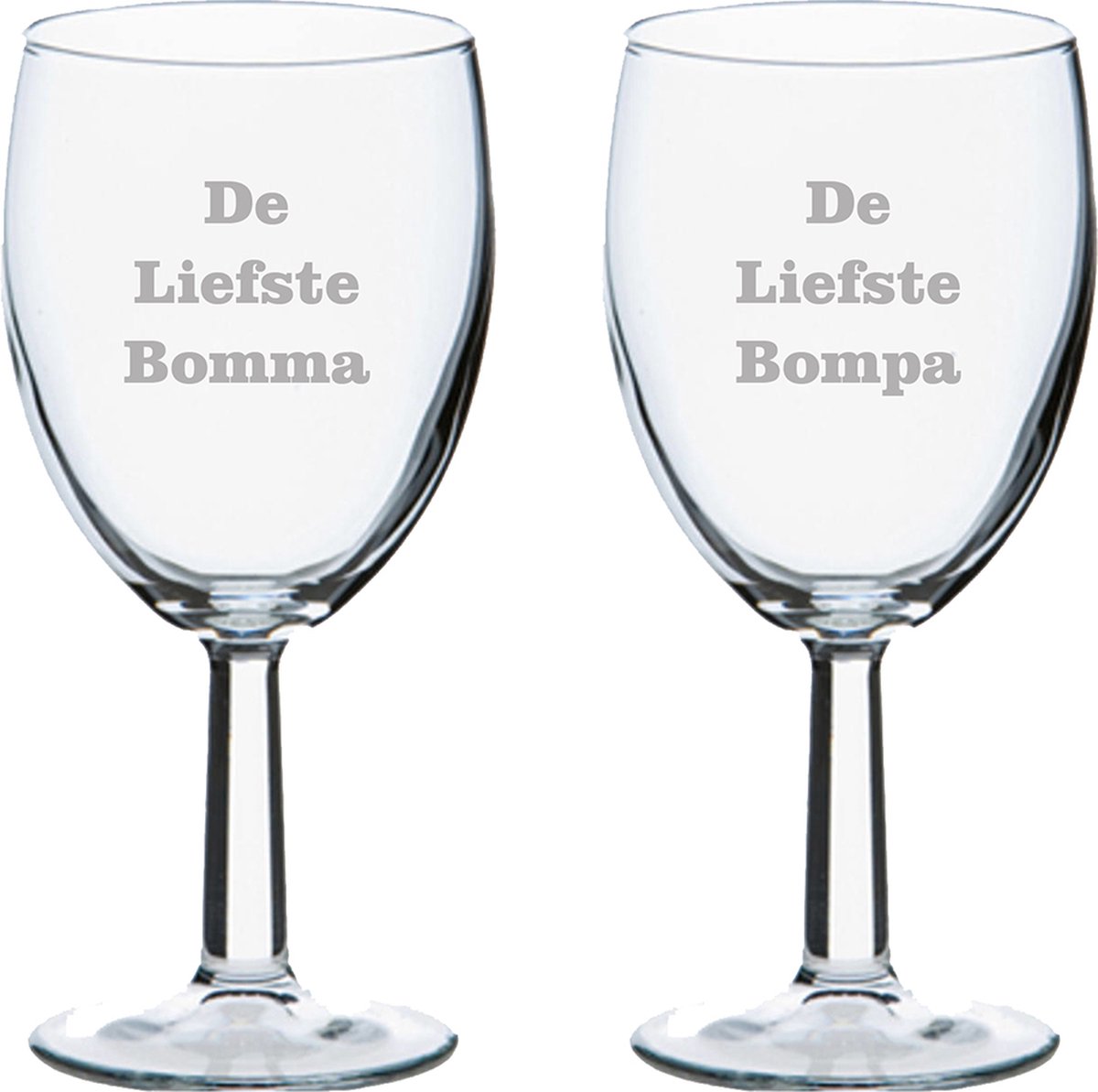 Wijnglas gegraveerd - 24,5cl - De Liefste Bomma-De Liefste Bompa