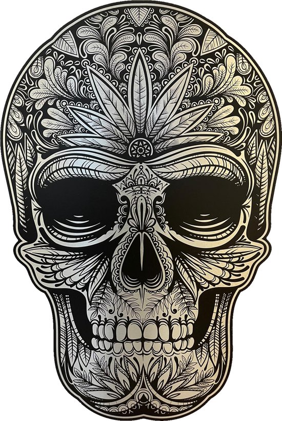 Schobbejak Silver Art | Skull | Dibond Butler Finish | Wanddecoratie | Kunst op je Muur | 120 x 183 CM