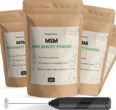 Complément | 4 sachets de poudre de MSM 60 grammes| Scoop, mousseur et expédition gratuits | Préparations pour HSH | Poudre de la plus haute qualité