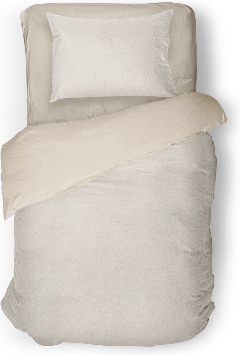 Eleganzzz Dekbedovertrek Teddy Pluche - Off White - Teddy Dekbedovertrek - Dekbedovertrek 140x200/220cm - Eenpersoons dekbedovertrekken - 140x220cm - Fluffy Dekbedovertrek