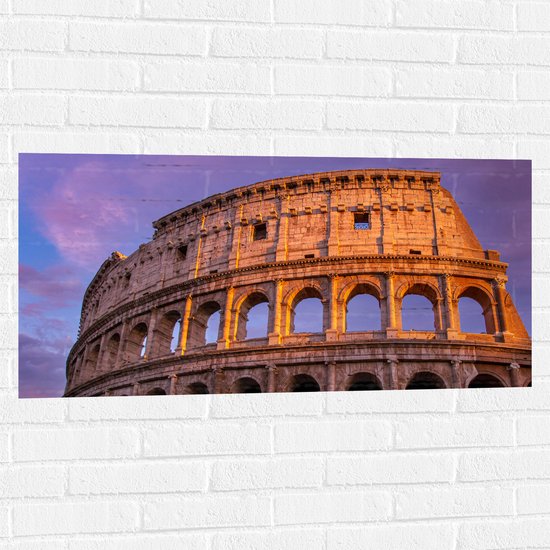 Muursticker - Colosseum - Rome - Stad - Gebouw - 100x50 cm Foto op Muursticker