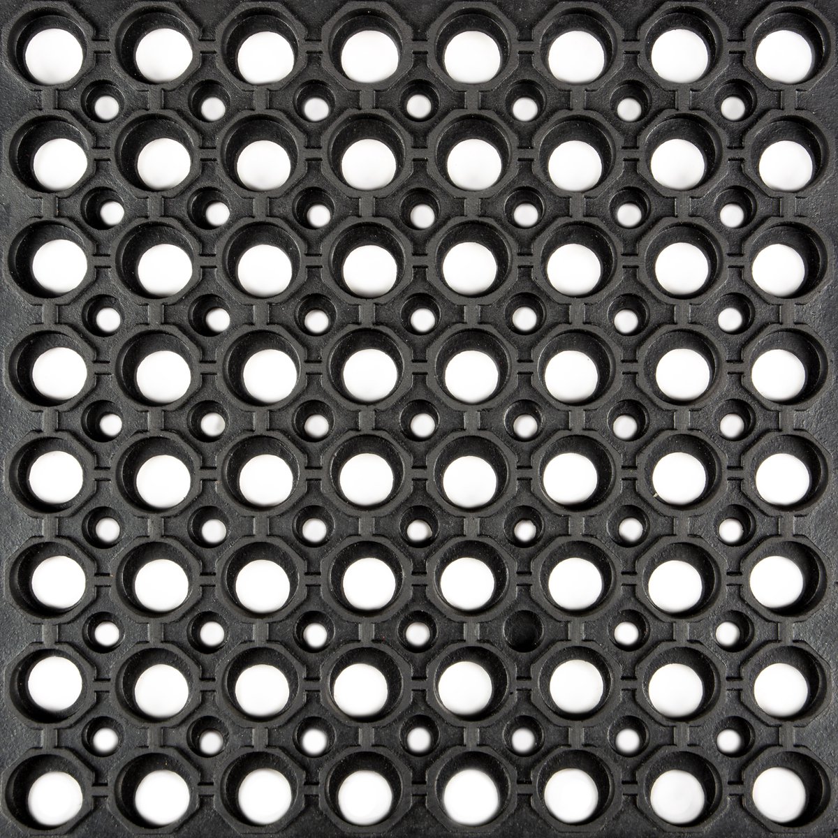Rubbermagazijn - Rubber ringmat open bodem XXL met aflooprand - 298x90x1,2cm