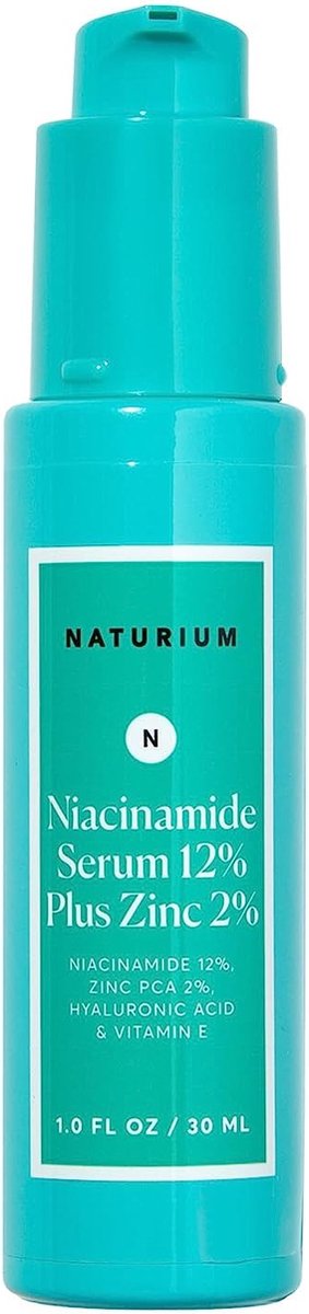 Naturium Niacinamide Face Serum 12% Plus Zinc 2% - Vitamine E - Hyaluronic Acid - Donkere vlekken en poriën - Hyperpigmentatie - Littekens - Acne - 30ml