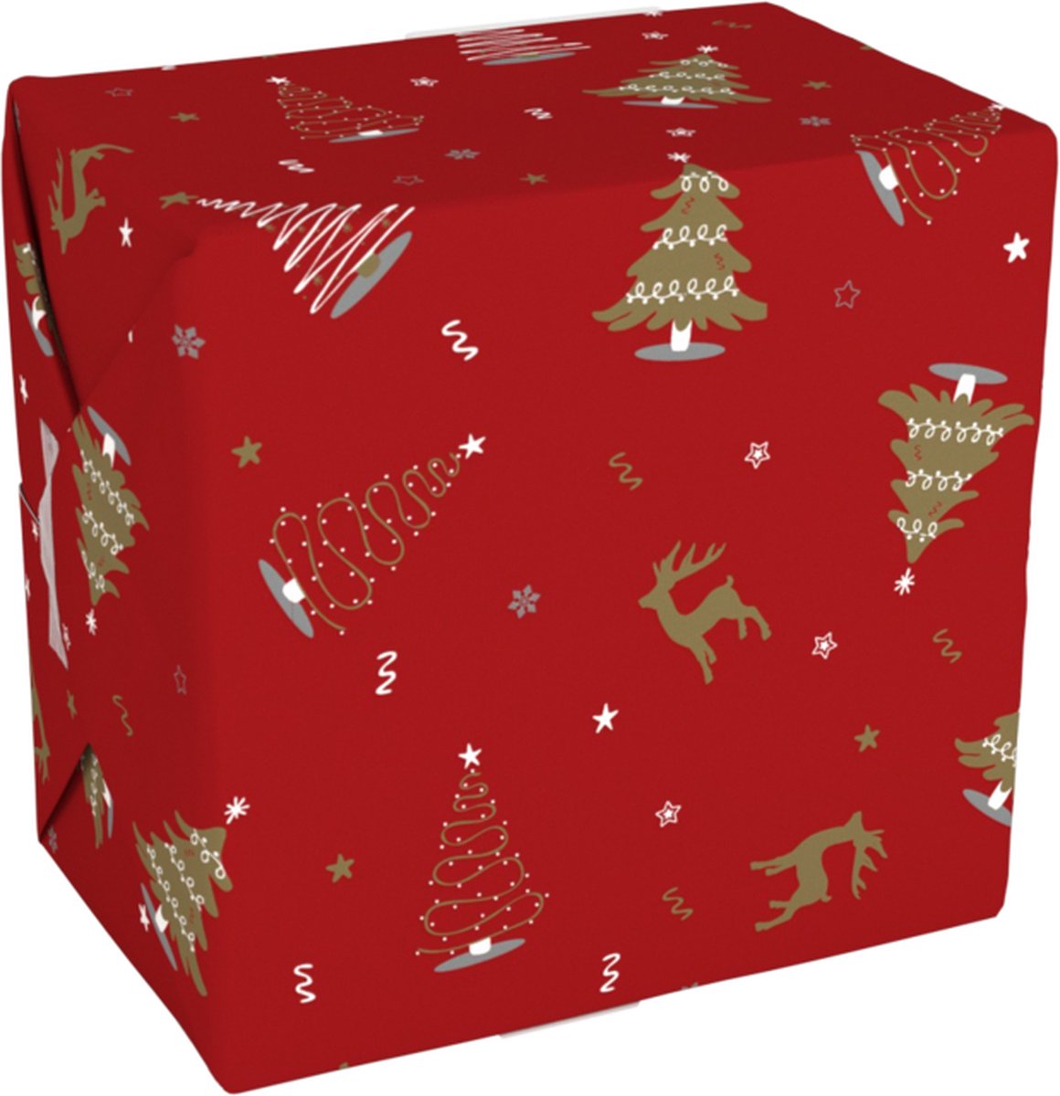 Cadeaupapier 30cm 200m 80gr/m Wonderful time rood goud
