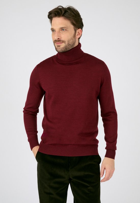 Damart - Pull in jersey met rolkraag, wolmix, Thermolactyl - Heren - Rood - (118-125) XXL