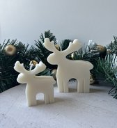 MinaCasa - Luxe Reindeer geur kaarsenset - 2 delig - Kaneel & Appeltaart geur