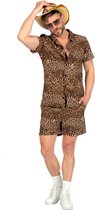Wilbers & Wilbers - Aso & Biker & New Kids Kostuum - Wild And Out Panter Patrick - Man - Bruin - Small - Carnavalskleding - Verkleedkleding