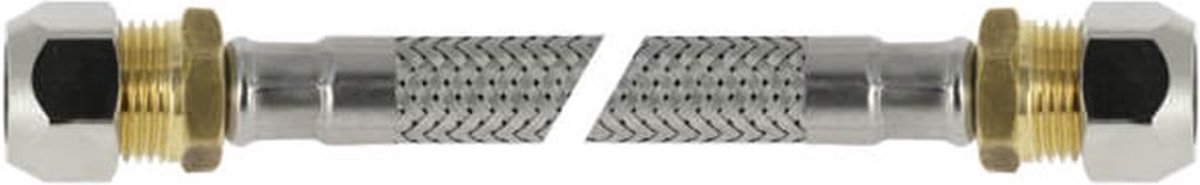 Bonfix Flexibele aansluitslang - rvs gevlochten - knel x knel - 10 x 10mm - DN8 - lengte 35cm