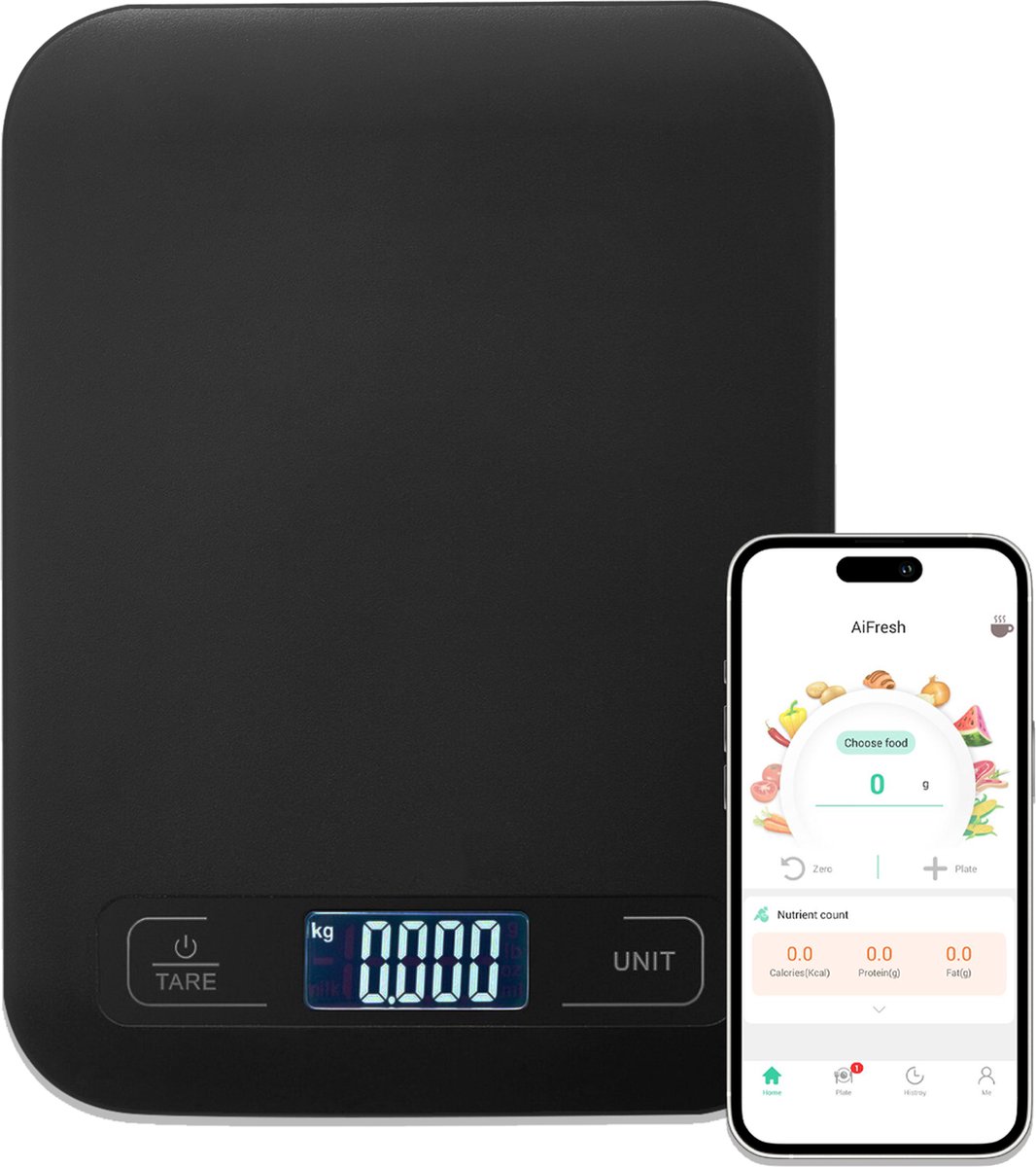 Boks Digitale Precisie Keukenweegschaal - Bluetooth - Tarra Functie - 1gr tot 15kg
