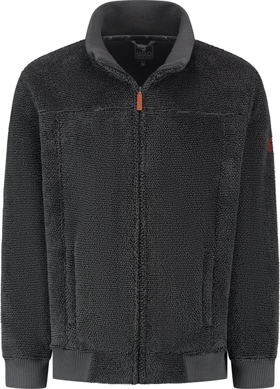 MGO Charles Cardigan - Heren fleece vest - Grijs - Maat L