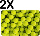 BWK Stevige Placemat - Tennis Ballen op een Hoop - Set van 2 Placemats - 45x30 cm - 1 mm dik Polystyreen - Afneembaar
