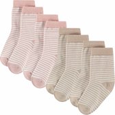 Comfortabel & Zijdezacht Bamboo Basics Charley - Bamboe Baby Sokken (Multipack 4 stuks) - Roze & Beige - 0-6 Maanden