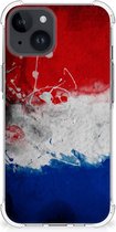 Telefoon Hoesje Geschikt voor iPhone 15 Leuk Hoesje met transparante rand Nederlandse Vlag