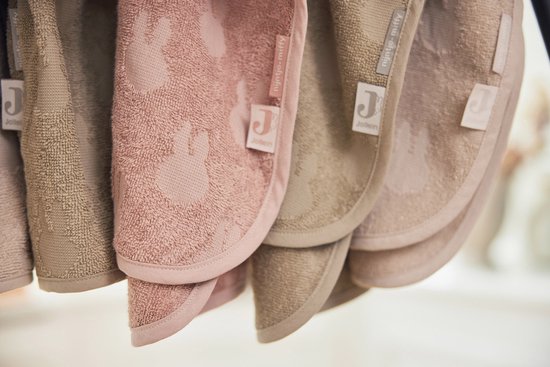 Jollein x Nijntje - Badponcho Baby Badstof - Badcape Kind met Capuchon - Miffy Jacquard - Wild Rose van Jollein — afbeelding 5