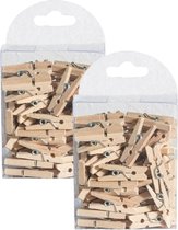 Chaks Hobby mini wasknijpers - 100x - naturel - hout- 2,5 cm