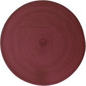 Set de table rond rouge bordeaux - plastique tressé - 38 cm - Sous-alèses