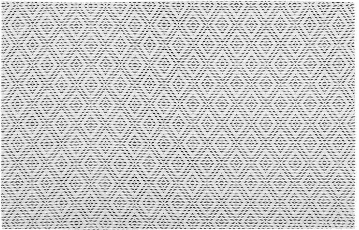 Secret de Gourmet tafel placemat - grafische print - wit - texaline - 45 x 30 cm - Onderleggers