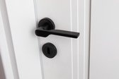 Metal deurkruk set met PVC rozet - Zwart deurkruk ronde rozet - Modern deurbeslag set