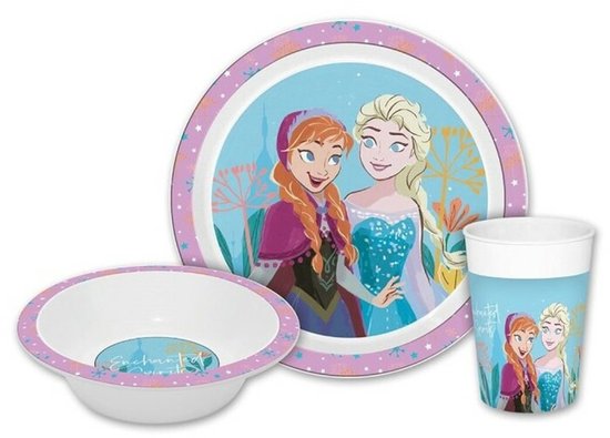 Disney Frozen - Ontbijtset - Dinerset - Lunchset - Bord - Kom - Beker - Anna & Elsa van Disney — afbeelding 2