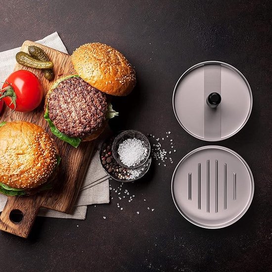 Narimano® Ronde Burger Druk Hamburger - Druk Aluminium Hamburger Vlees - Rundvlees Grill Burger Druk Patty Maker Mold — afbeelding 2