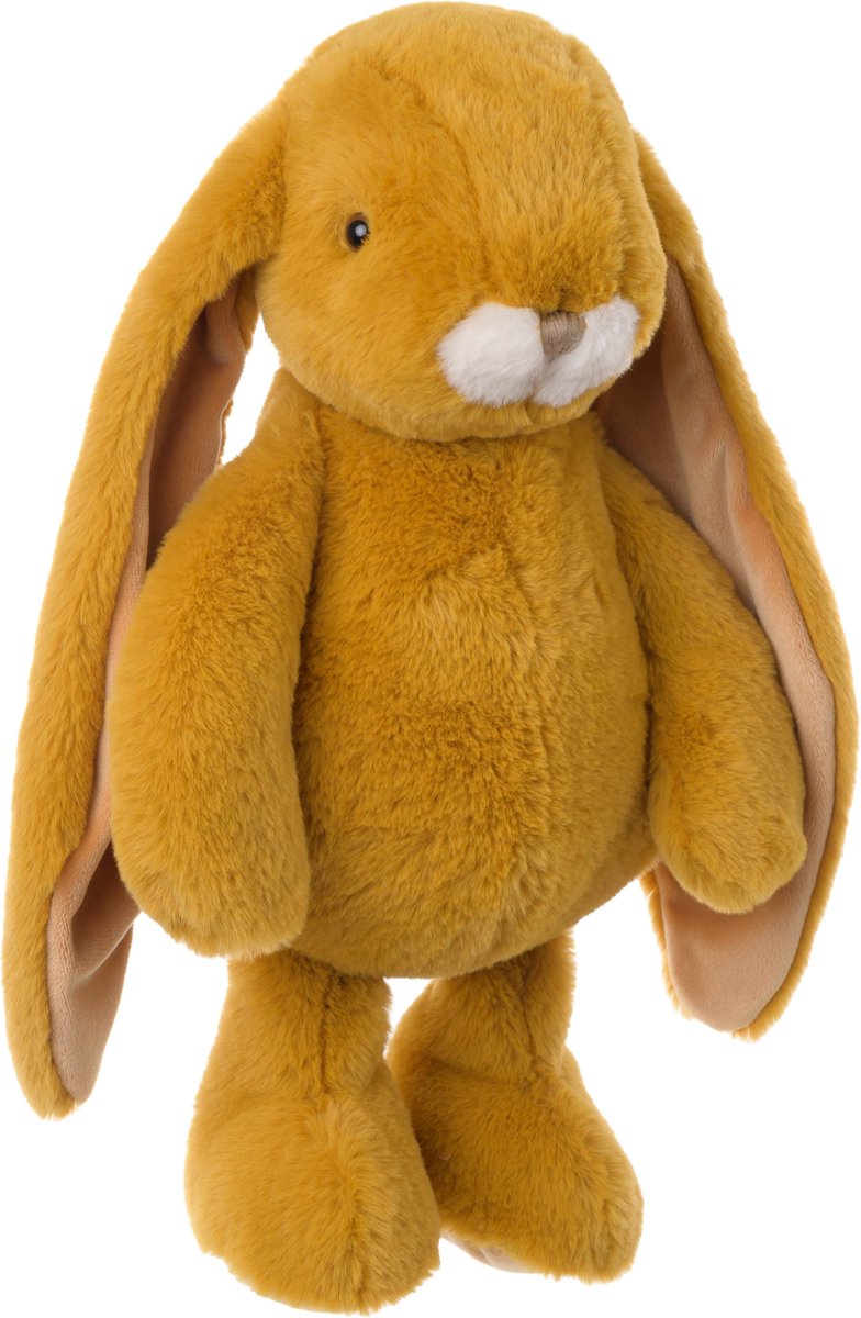Bukowski pluche konijn knuffeldier - dark okergeel - staand - 40 cm - Luxe kwaliteit knuffels