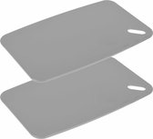 Excellent Houseware Snijplank - 2x - grijs - Kunststof - 30 x 20 cm - voor keuken/voedsel