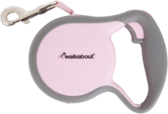 Petmate Walkabout 3 Large hondenlijn - Rollijn honden - Hondenriem - Hondenlijn - 4.9 meter - L - Roze