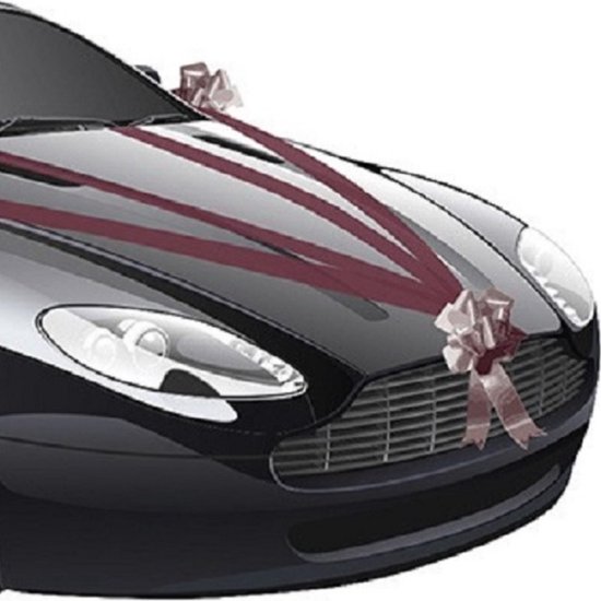 Décoration Voiture Mariage - 20 Rubans D'arc Avec Fleurs Artificielles, Pour Poignée De Porte, 35 Cm