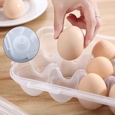 Narimano® Eieren opbergdoos, herbruikbare eierdoos, eierdoos, eieropslag met klapdeksel, kunststof, voor outdoor, thuis, picknick, transparant