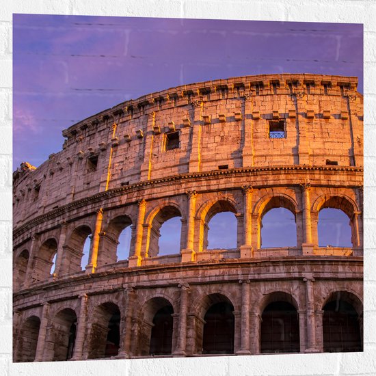 Muursticker - Colosseum - Rome - Stad - Gebouw - 80x80 cm Foto op Muursticker