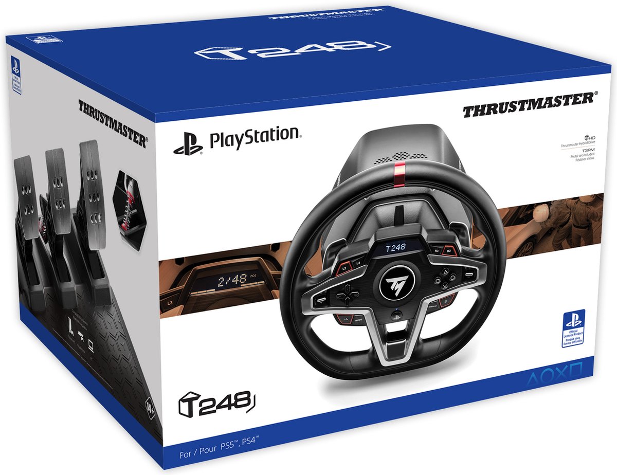 Volant de course Thrustmaster T248 - PS4, PS5 & PC + Playseat