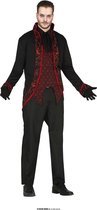 Guirca - Vampier & Dracula Kostuum - Duistere Krachten Voodoo Vampier - Man - Rood, Zwart - Maat 48-50 - Halloween - Verkleedkleding