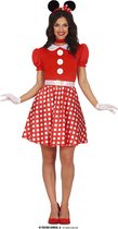 Guirca - Mickey & Minnie Mouse Kostuum - Mooie Minnie De Muis - Vrouw - Rood - Maat 42-44 - Carnavalskleding - Verkleedkleding