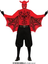 Guirca - Duivel Kostuum - Duivelse Demoon Damian - Man - Rood, Zwart - Maat 48-50 - Halloween - Verkleedkleding