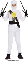 Guirca - Ninja & Samurai Kostuum - Witte Ninja The Insane Legend Kind Kostuum - Wit / Beige - 5 - 6 jaar - Carnavalskleding - Verkleedkleding