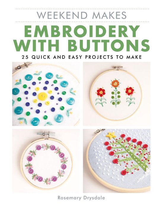 Weekend Makes Weekend Makes Embroidery with Buttons, Rosemary