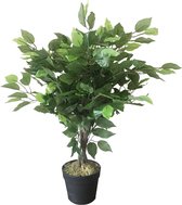 Kunstboom/Plant Kunstboom/Plant Kunststof Groen Mini Bossige Ficus 60cm