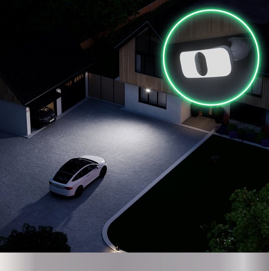 Arlo Pro 3 Floodlight draadloze WiFI beveiligingscamera voor buiten, 2K HDR, 160˚ kleurennachtzicht, sirene & krachtige spotlight (3000* lumen), bewegingsdetectie, 2-weg-audio, incl. proefp. Arlo Secure, 1 Floodlight, wit van Arlo — afbeelding 5