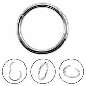 Fako Bijoux® - Chirurgisch Stalen Ring Piercing - Diameter 8mm - Dikte 1.2mm - Ringetje geschikt voor Helix, Tragus, Septum, Lip, Neus & Wenkbrauw - Zilverkleurig