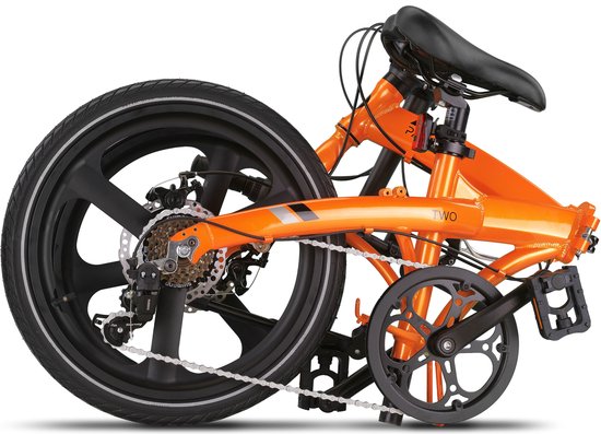 Pacto Two Vouwfiets Oranje 20 inch Shimano 6v Aluminium Schijfrem Plooifiets Folding Bike Disc van PACTO — afbeelding 5
